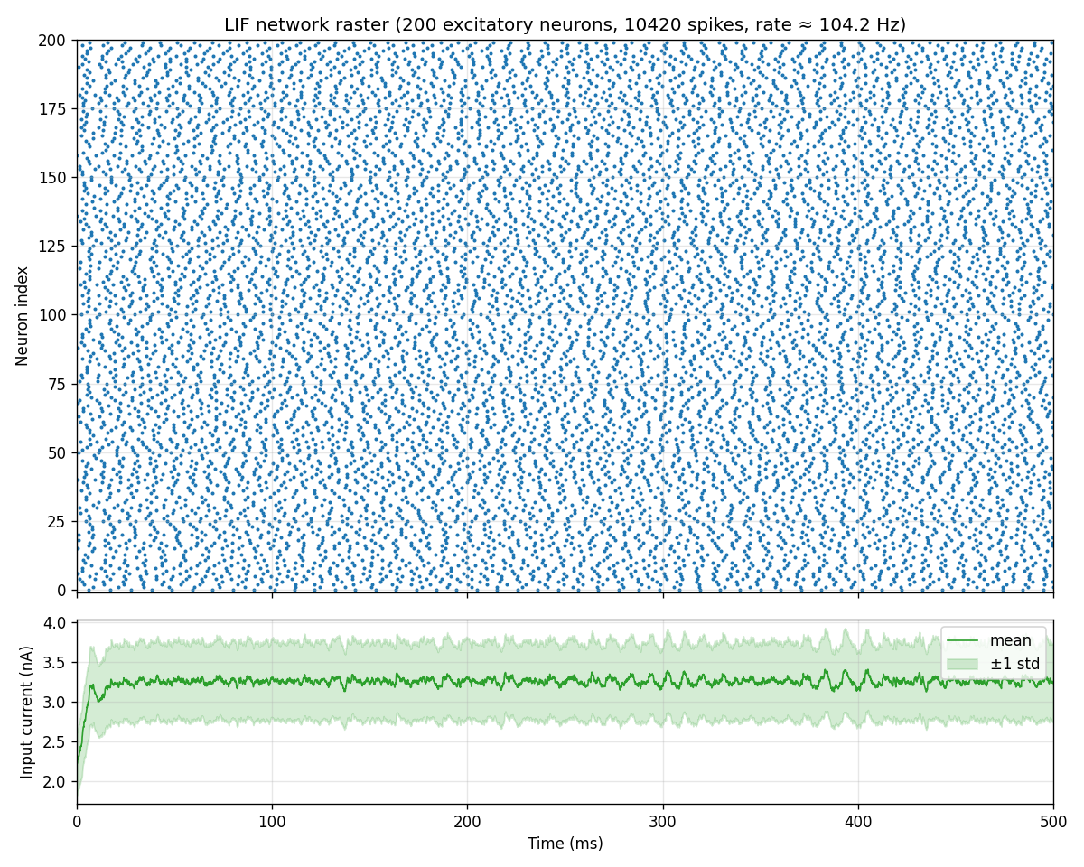 Network raster and input current